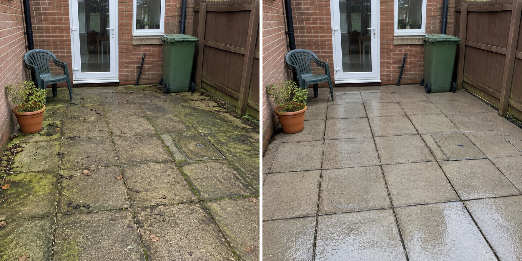 AI-generated before-cleaning example: jet washing